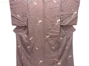 大正ロマン　縞に抽象花模様着物